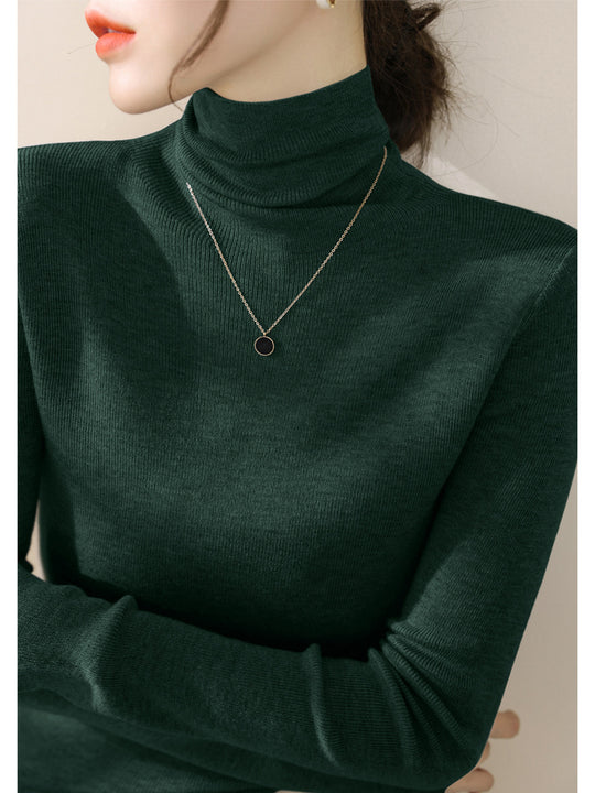 Damen-Strickpullover, figurbetont, mit Stehkragen