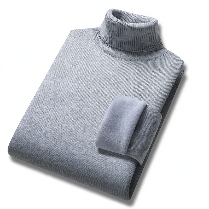 Herren-Rollkragenpullover, gefüttert, warm, Herbst und Winter
