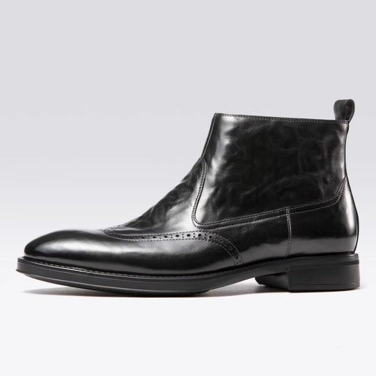 Herren-Lederstiefel, Business-Casual, gefüttert