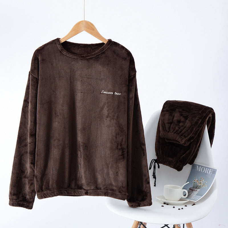 Warmer Herren-Schlafanzug aus Flanell und Korallenfleece