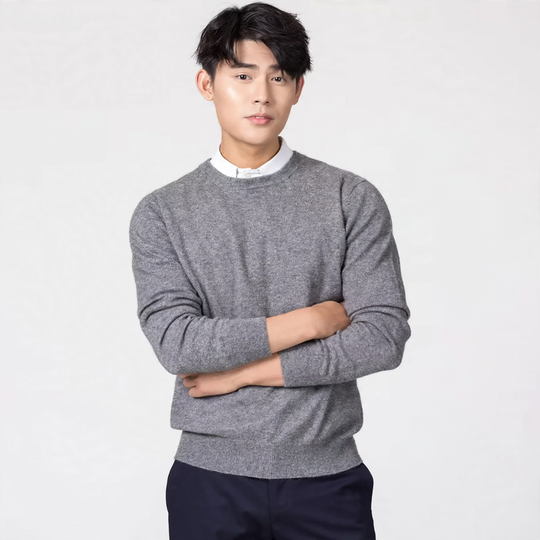 Herren-Strickpullover mit V-Ausschnitt