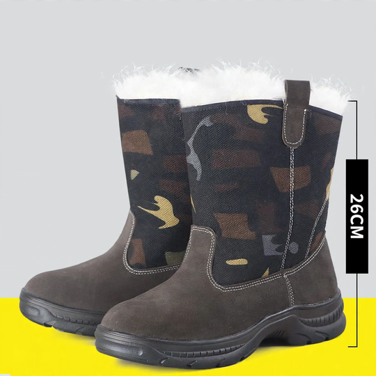 Warme Herren-Winterstiefel mit Lammfellfutter