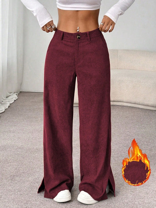 Retro Cord-Hose mit geradem Bein