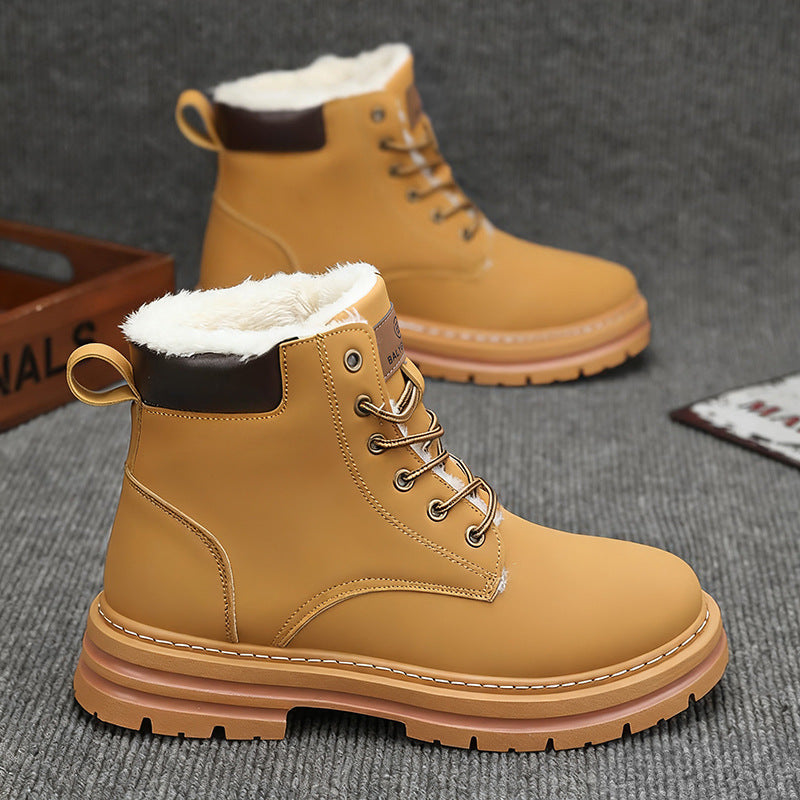 Gefütterte Herren-Winterstiefel, mittelhoher Schaft, warm