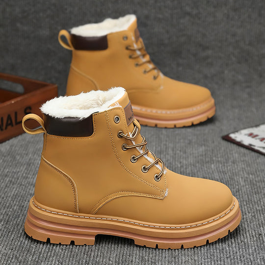 Gefütterte Herren-Winterstiefel, mittelhoher Schaft, warm