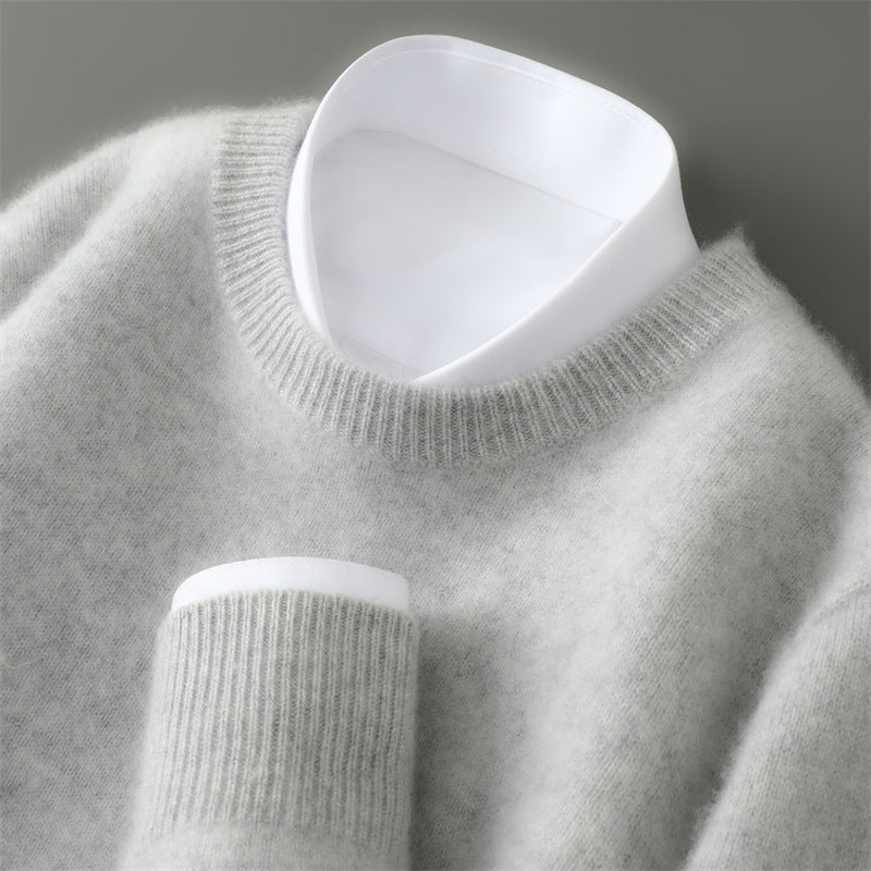 Herren-Wollpullover mit Stehkragen