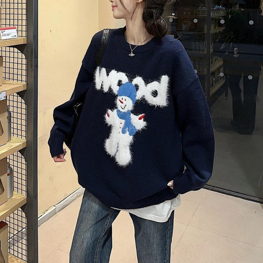 Lockerer Damen-Strickpullover im entspannten Stil