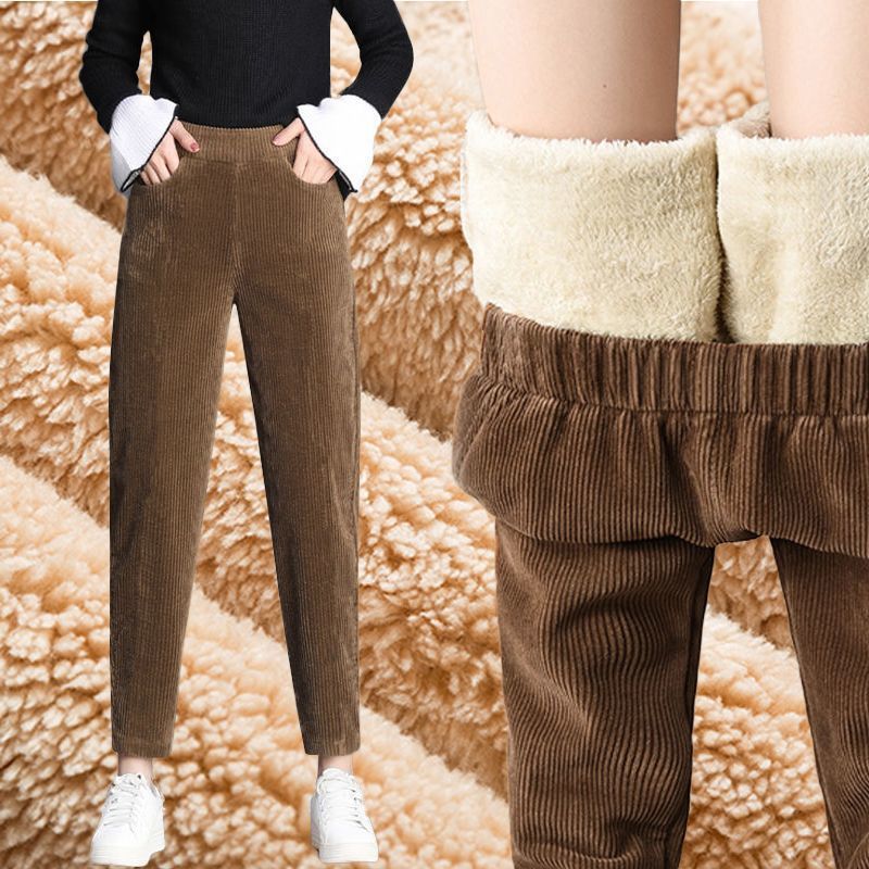 Damen-Cordhose, gefüttert, lässiger Schnitt