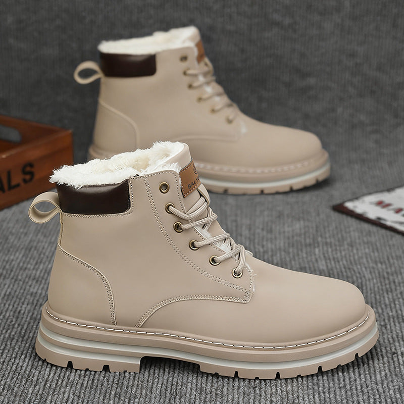 Gefütterte Herren-Winterstiefel, mittelhoher Schaft, warm