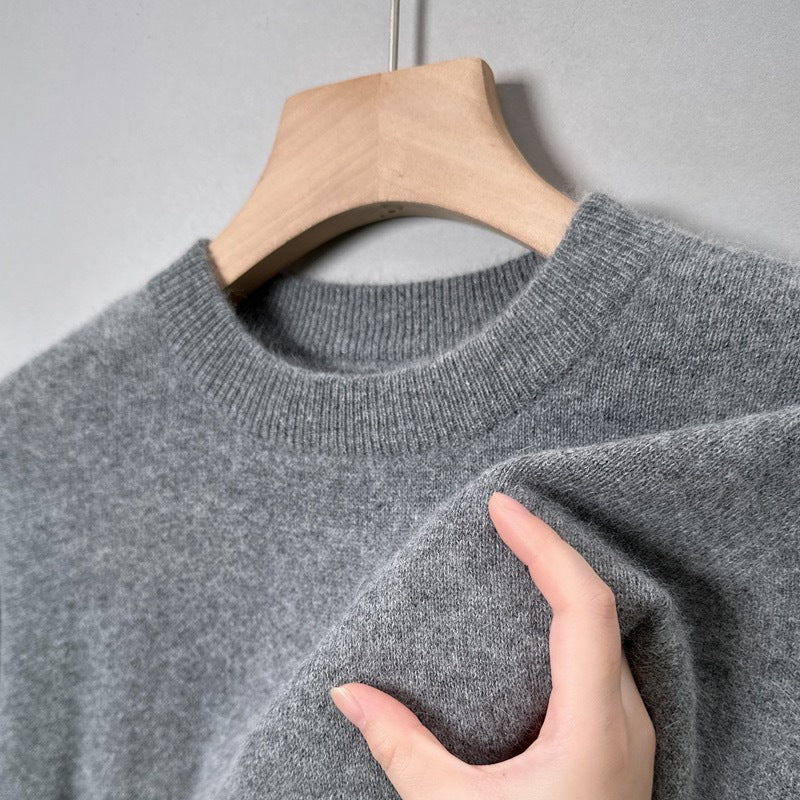 Herren-Strickpullover mit Stehkragen, langärmelig