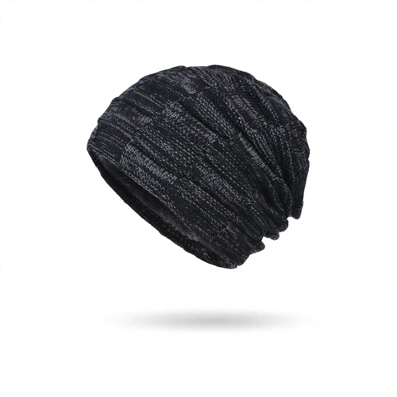 Winter-Strickmütze und Schal Set, gefüttert