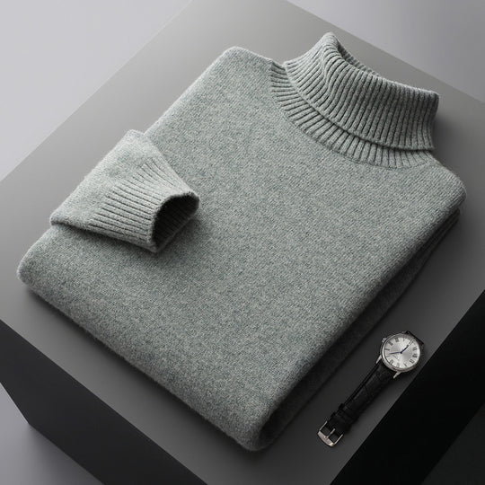 Herren-Wollpullover mit Rollkragen, 100% Wolle