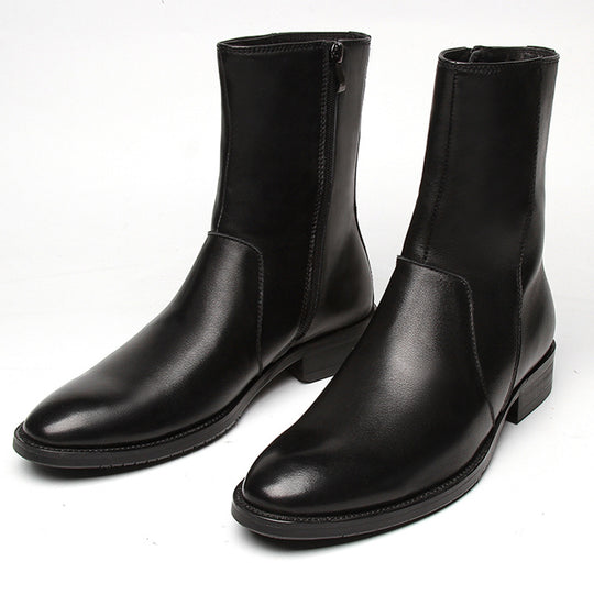 Herren-Lederstiefeletten, klassische Chelsea-Boots