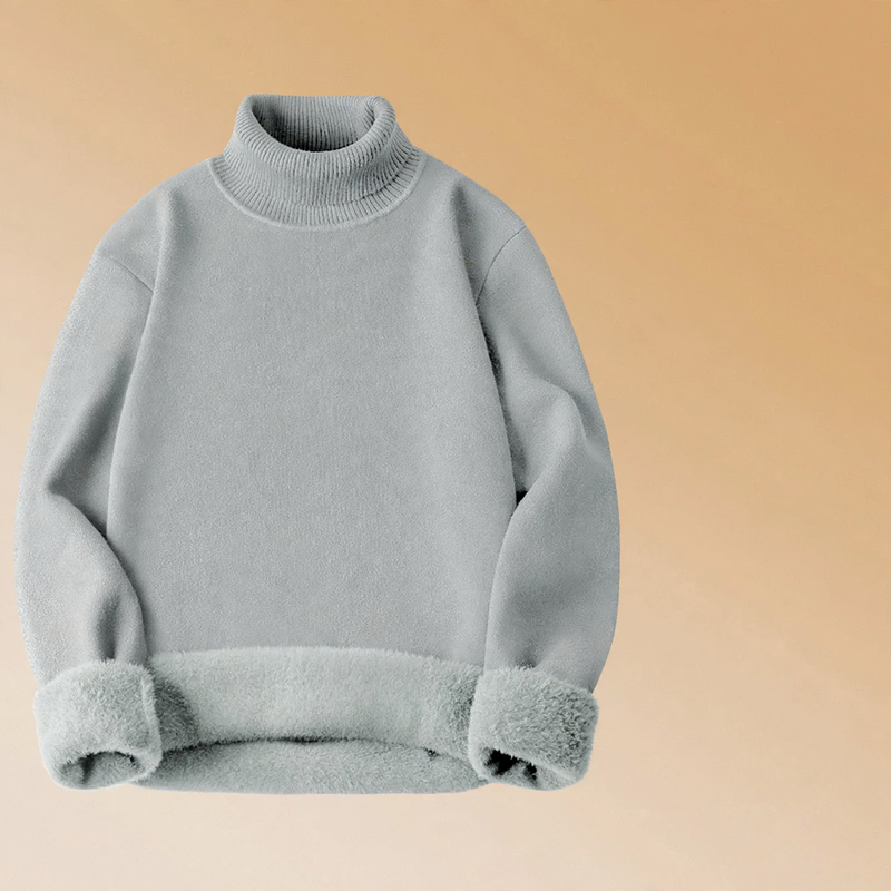 Herren-Woll-Modal-Pullover, gefüttert, Stehkragen, 650g