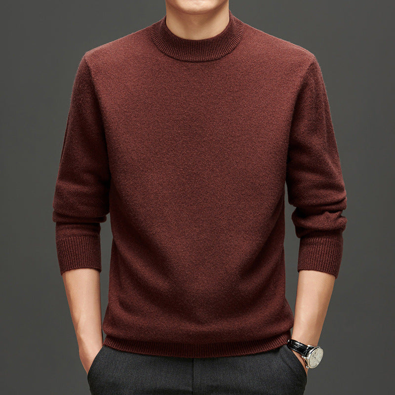 Herren-Kaschmirpullover mit Stehkragen, 400g
