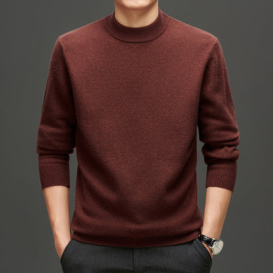 Herren-Kaschmirpullover mit Stehkragen, 400g