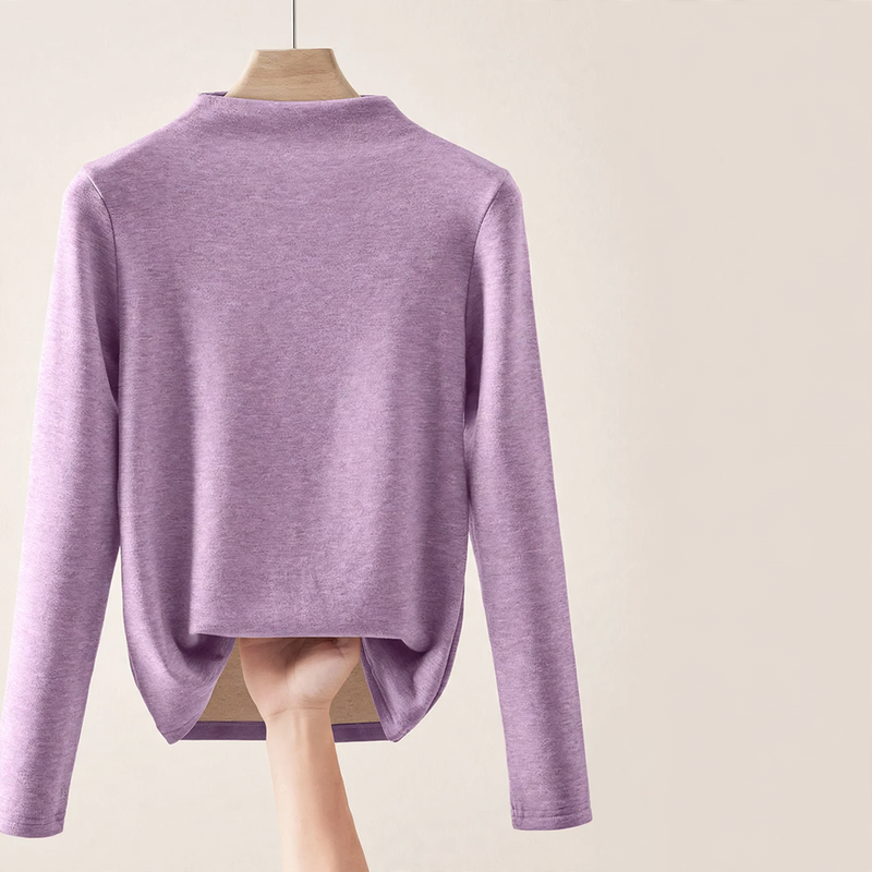 Damen-Langarmshirt, gefüttert, mit Rundhalsausschnitt
