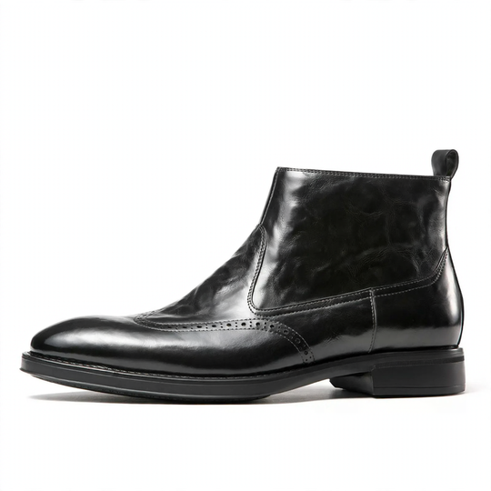 Herren-Lederstiefel, Business-Casual, gefüttert