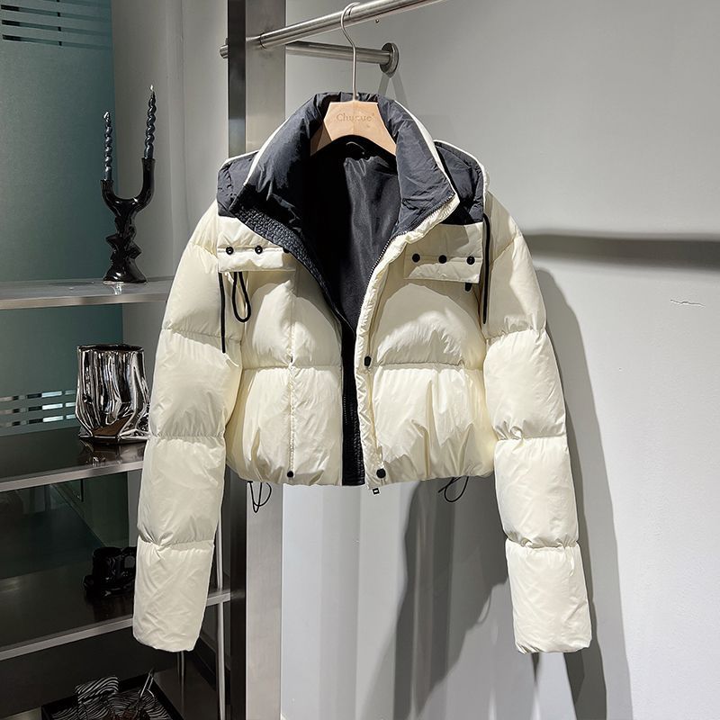 Damen-Steppjacke, Abnehmbare Kapuze, Wattiert