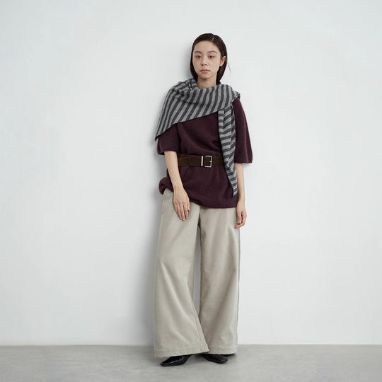 Gefütterte Damen-Cordhose mit geradem Bein