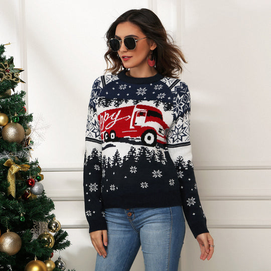 Damen-Strickpullover mit Jacquard-Muster