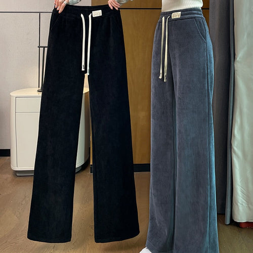 Chenille-Cord-Weithose für Damen, gefüttert