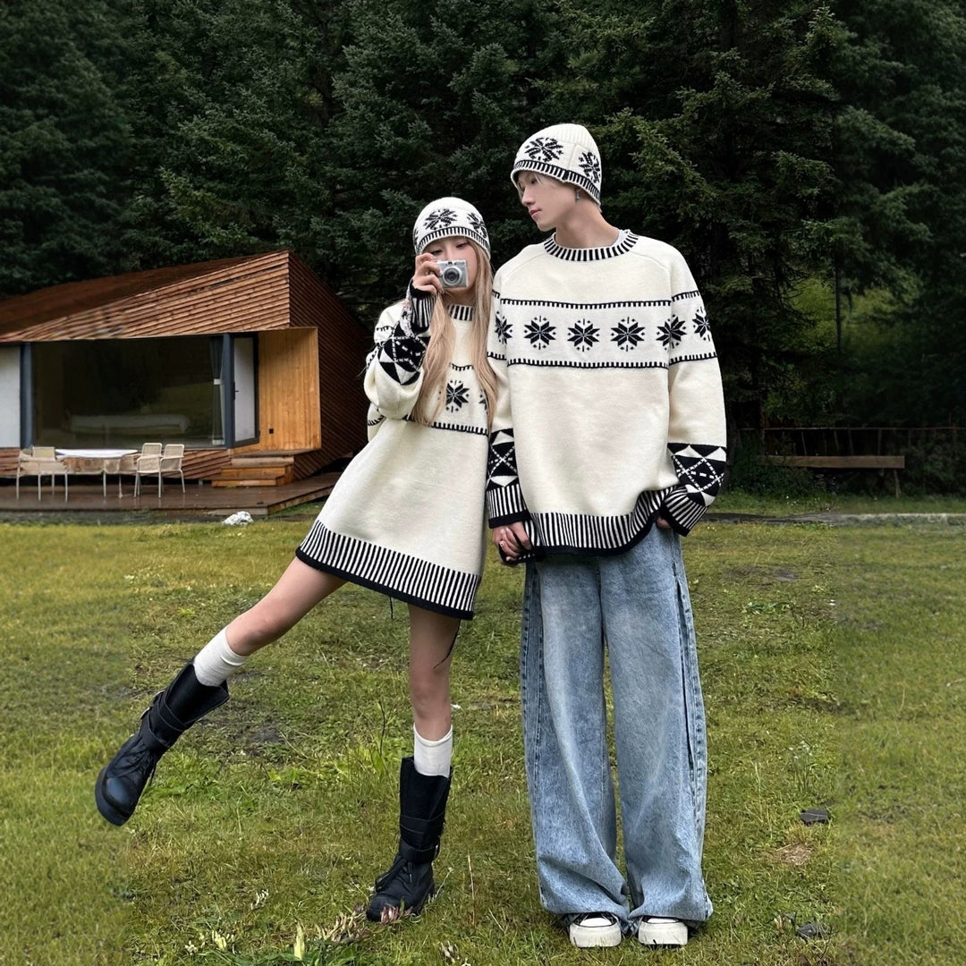 Unisex Strickpullover im nordischen Stil
