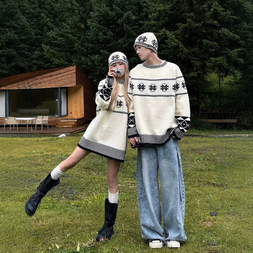 Unisex Strickpullover im nordischen Stil