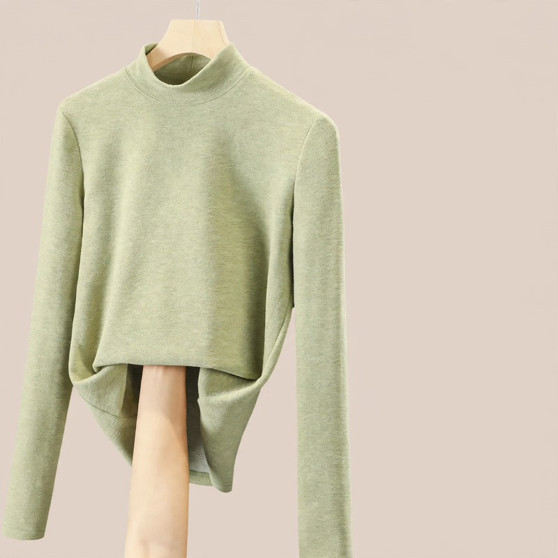 Damen-Langarmshirt, gefüttert, mit Rundhalsausschnitt