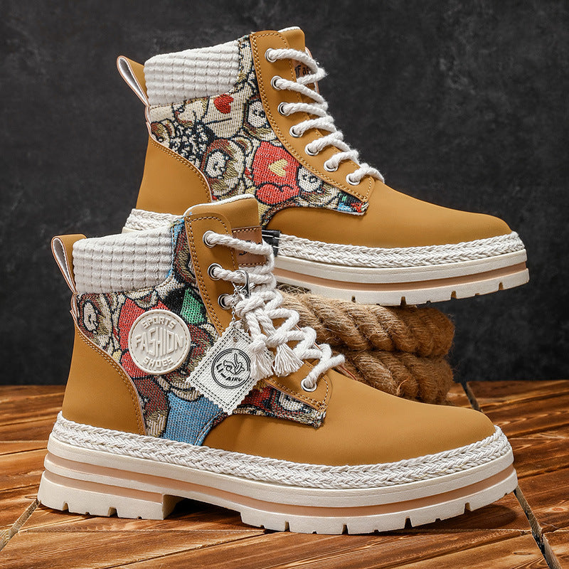 Herren-High-Top-Stiefel, PU-Obermaterial, rutschfest