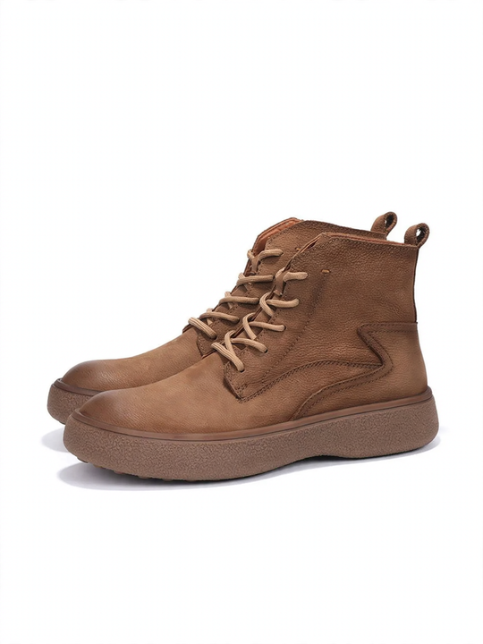 Herren-Lederstiefel, gefüttert, klassisch