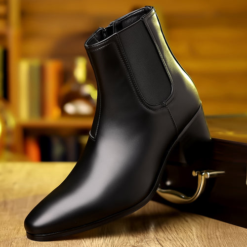 Herren Chelsea-Stiefel, spitz zulaufend, seitlicher Reißverschluss