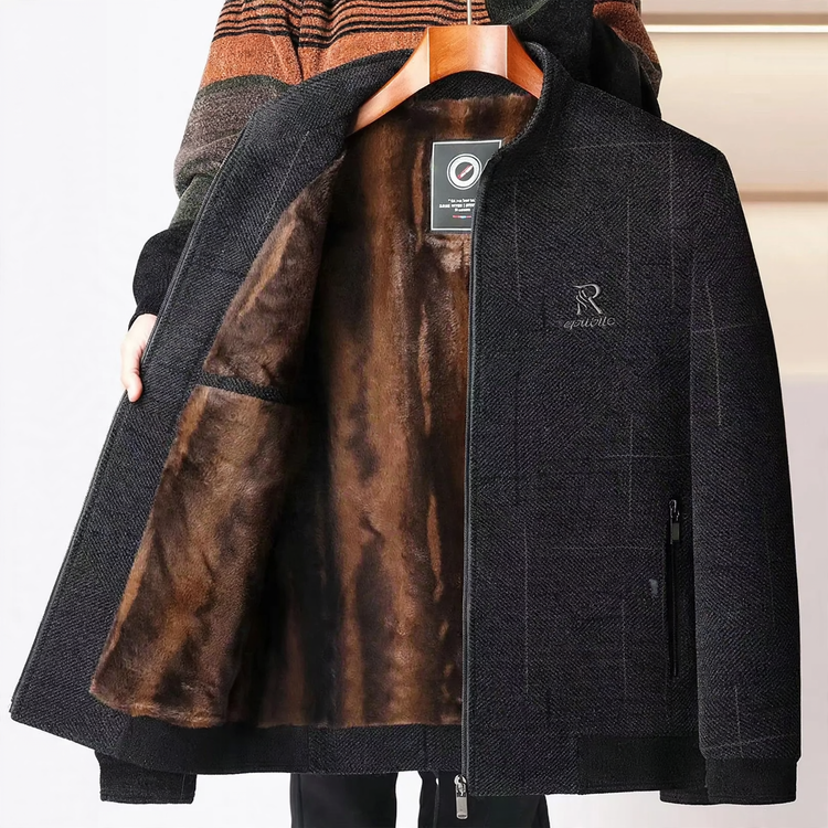 Herren-Winterjacke, Chenille, gefüttert, für Senioren