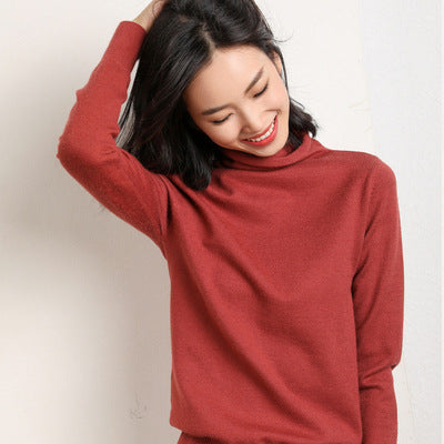 Damen-Rollkragenpullover, schmal geschnitten