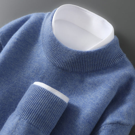 Herren-Wollpullover mit Stehkragen, 100% Wolle