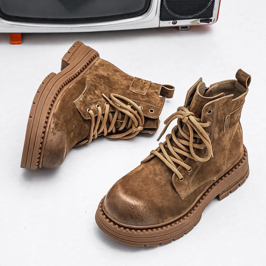 Robuste Herren-Stiefel, Vintage-Stil, Schnürung