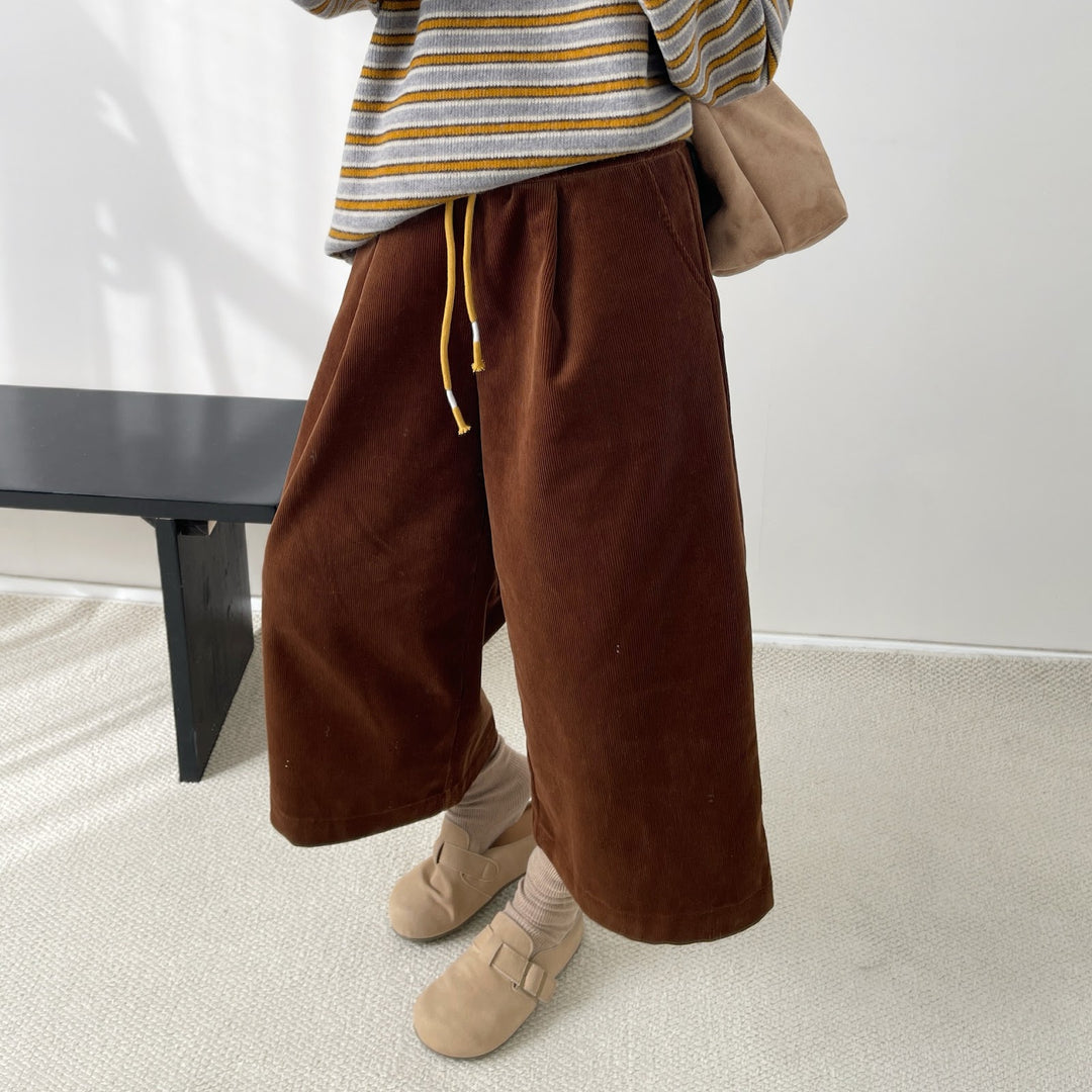 Damen-Cordhose, weit geschnitten, knöchellang, gefüttert