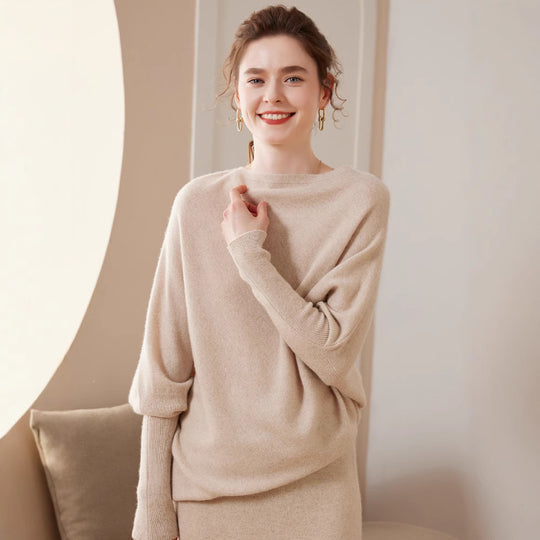 Damen-Kaschmir-Strickpullover, locker und elegant