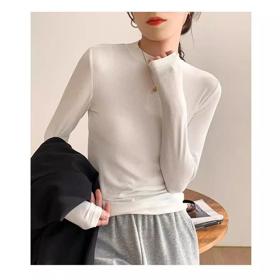 Damen-Strickshirt mit Stehkragen