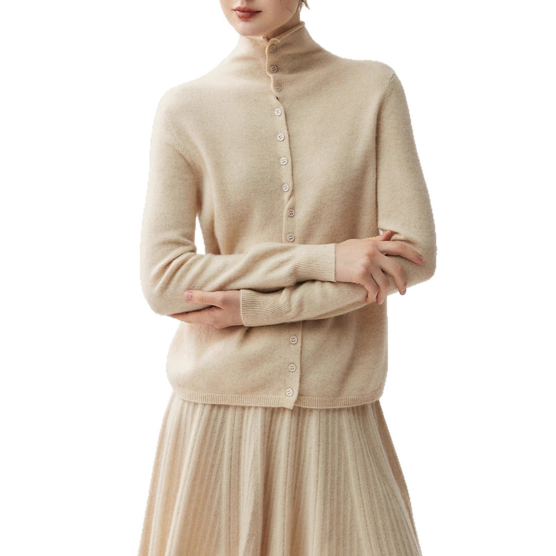 Strickjacke mit Rollkanten, weiche Haptik