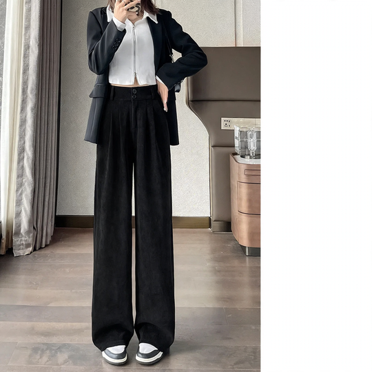 Damen-Cordhose, gefüttert, gerader Schnitt