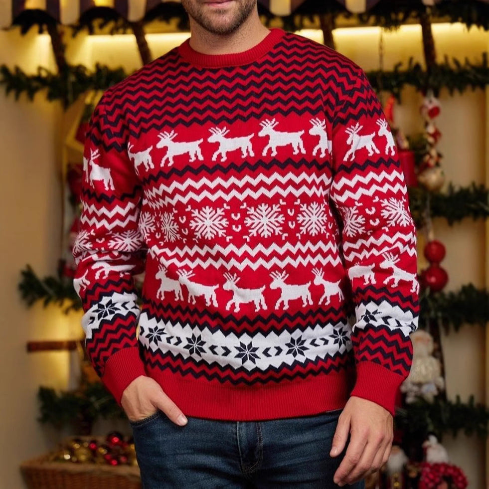 Weihnachtspullover mit Schneeflocken-Muster