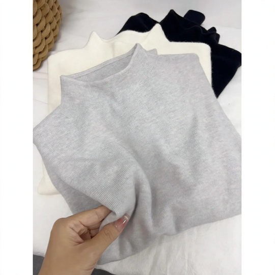 Damen-Strickpullover mit Stehkragen, vielseitiges Basic