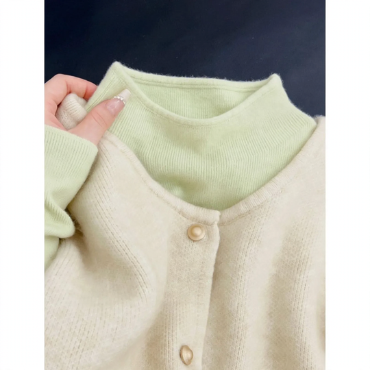 Damen-Strickpullover, Stehkragen, schlichtes Design