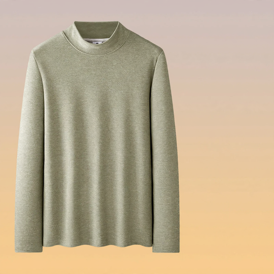 Herren-Langarmshirt, gefüttert, mit Stehkragen