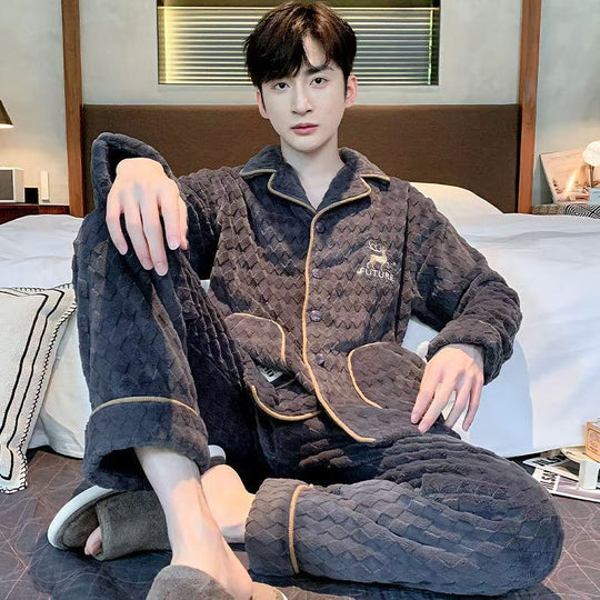 Warmer Herren-Pyjama aus Flanell für den Winter