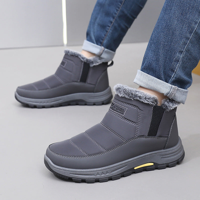 Gefütterte Herren-Winterstiefel, mittelhoher Schaft