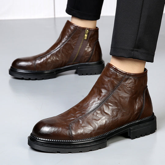 Robuste Herren-Lederstiefel im Vintage-Stil