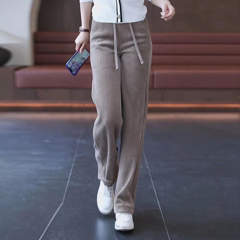 Damen-Cordhose, gefüttert, gerade geschnitten