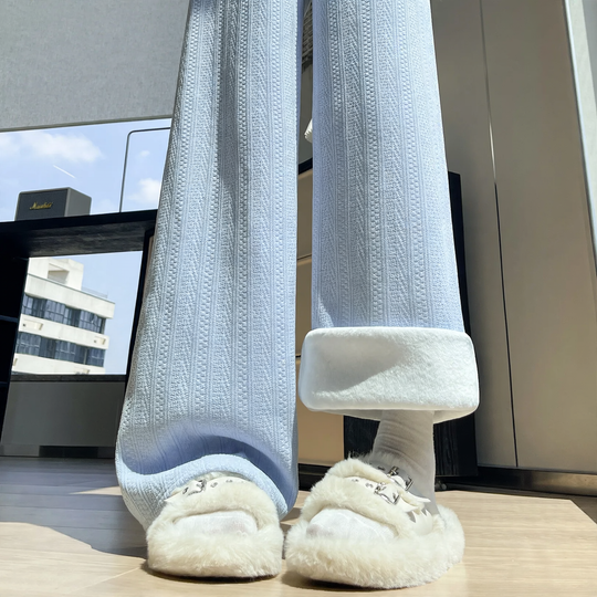 Damen-Cordhose, gefüttert, weit geschnitten